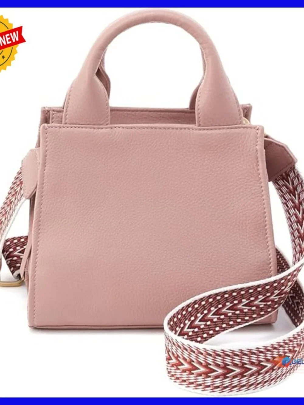 Leather Small Tote with Removable Crossbody Strap, Zippered Top
